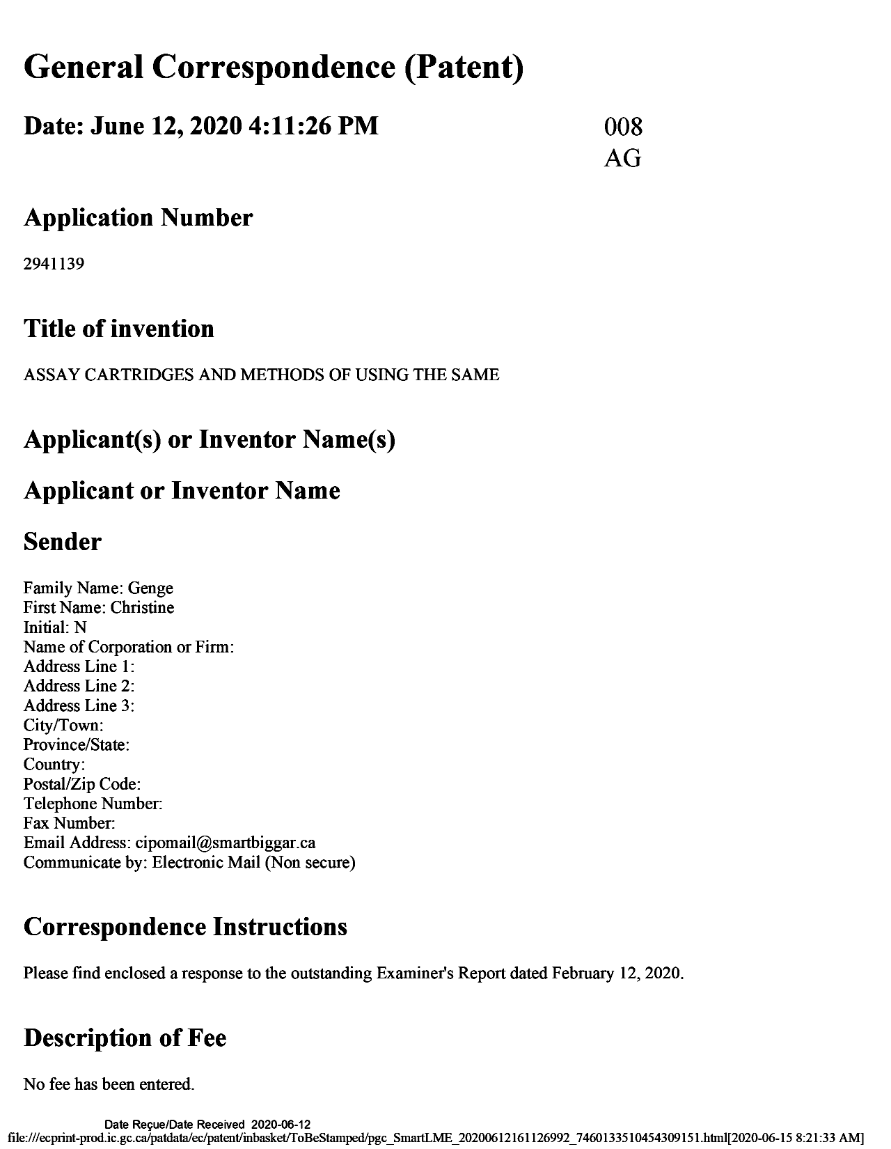 Canadian Patent Document 2941139. Amendment 20200612. Image 1 of 17