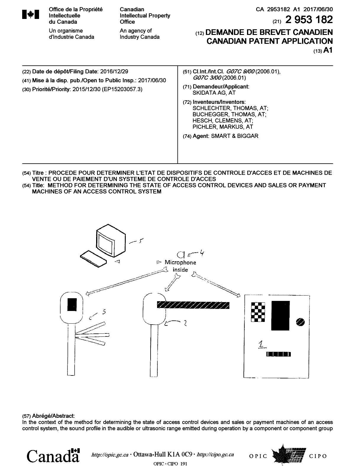 Canadian Patent Document 2953182. Cover Page 20170602. Image 1 of 2
