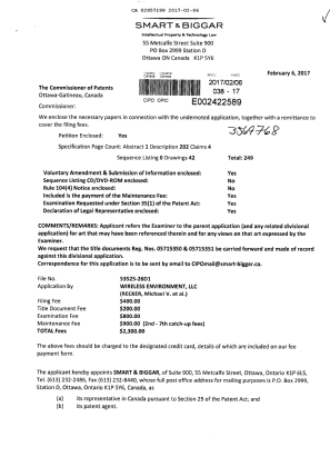 Canadian Patent Document 2957199. Prosecution-Amendment 20170206. Image 1 of 15
