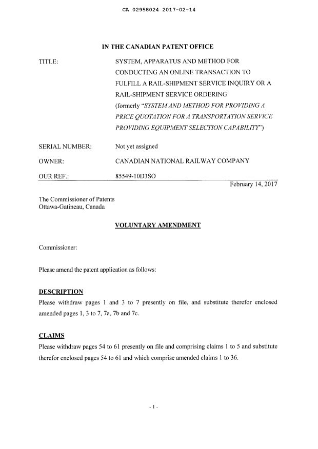 Canadian Patent Document 2958024. Prosecution-Amendment 20161214. Image 1 of 37