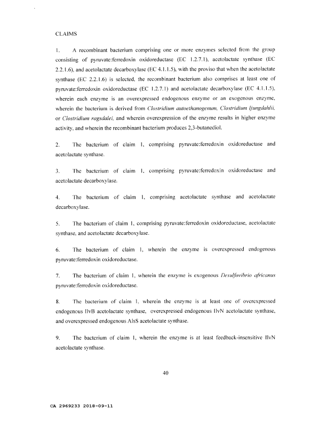 Document de brevet canadien 2969233. Revendications 20180911. Image 1 de 2