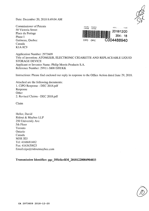 Canadian Patent Document 2973609. Amendment 20181220. Image 1 of 10