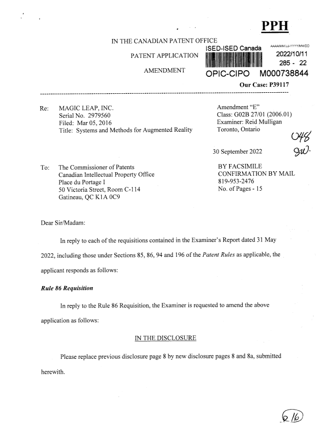 Canadian Patent Document 2979560. Amendment 20221011. Image 1 of 15