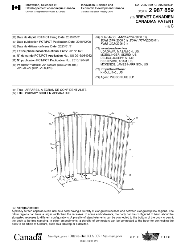 Canadian Patent Document 2987859. Cover Page 20230109. Image 1 of 1