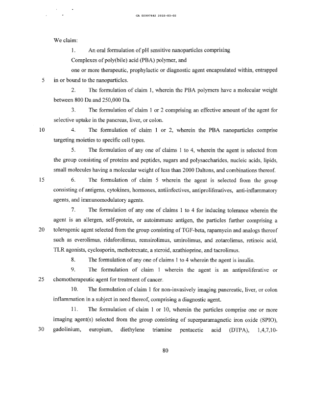 Document de brevet canadien 2997442. Revendications 20180303. Image 1 de 2