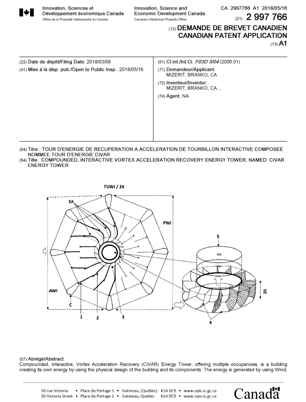 Canadian Patent Document 2997766. Cover Page 20180410. Image 1 of 2