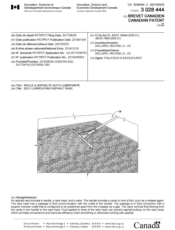 Canadian Patent Document 3028444. Cover Page 20210430. Image 1 of 1