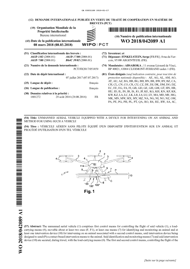 Document de brevet canadien 3031189. Abrégé 20190117. Image 1 de 2