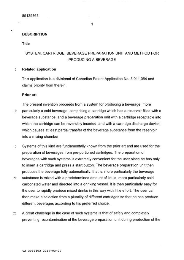Document de brevet canadien 3038403. Description 20190329. Image 1 de 37