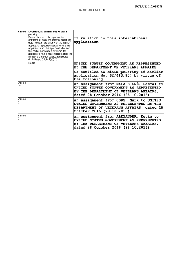 Document de brevet canadien 3041329. Déclaration 20190418. Image 1 de 2