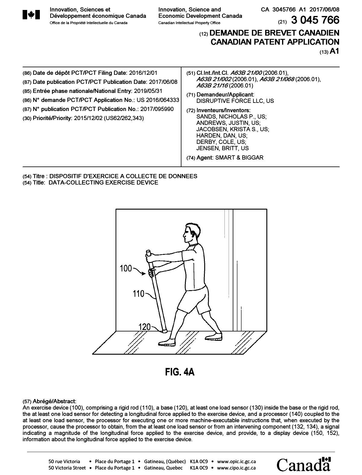 Canadian Patent Document 3045766. Cover Page 20190620. Image 1 of 1