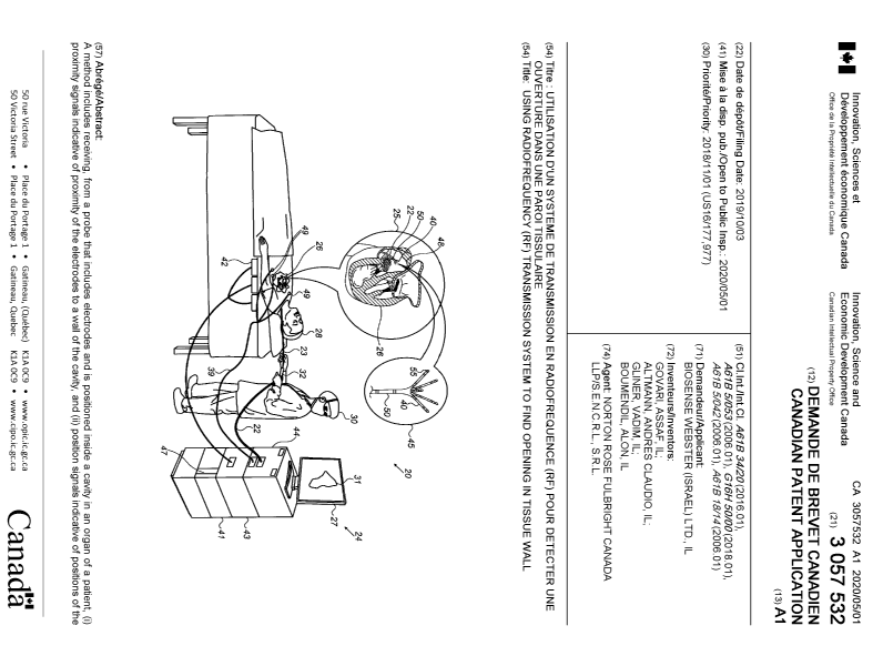 Canadian Patent Document 3057532. Cover Page 20200323. Image 1 of 2