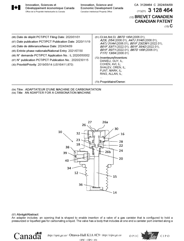 Canadian Patent Document 3128464. Cover Page 20240311. Image 1 of 2