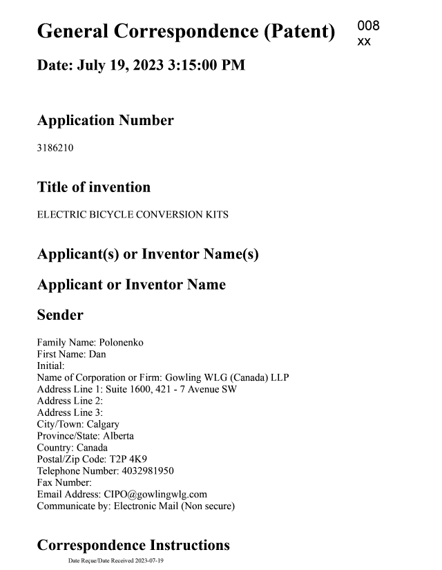 Canadian Patent Document 3186210. Amendment 20230719. Image 1 of 12