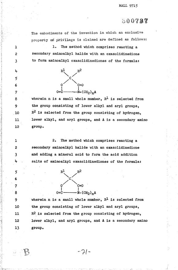 Document de brevet canadien 500737. Revendications 19950530. Image 1 de 6