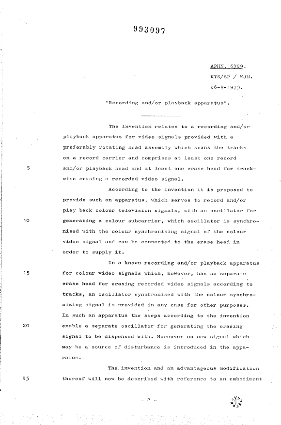 Canadian Patent Document 993097. Description 19931218. Image 1 of 6