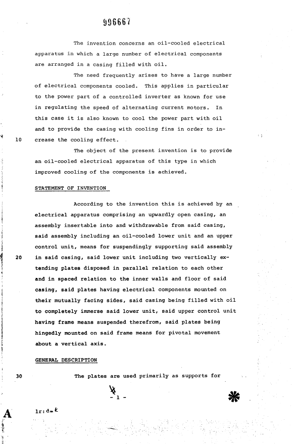 Document de brevet canadien 996667. Description 19940620. Image 1 de 6