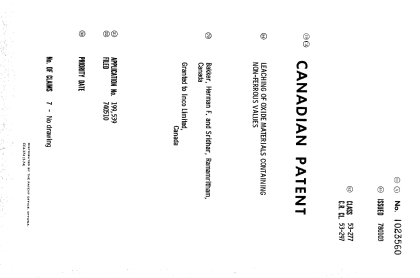 Canadian Patent Document 1023560. Cover Page 19940504. Image 1 of 1