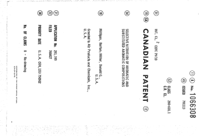 Canadian Patent Document 1066308. Cover Page 19940430. Image 1 of 1