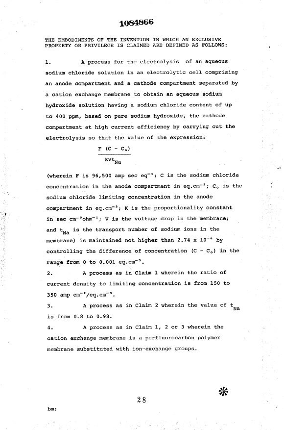 Document de brevet canadien 1084866. Revendications 19940412. Image 1 de 1