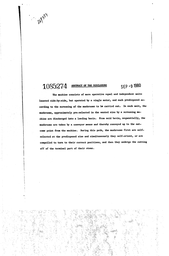 Document de brevet canadien 1085274. Abrégé 19940412. Image 1 de 1
