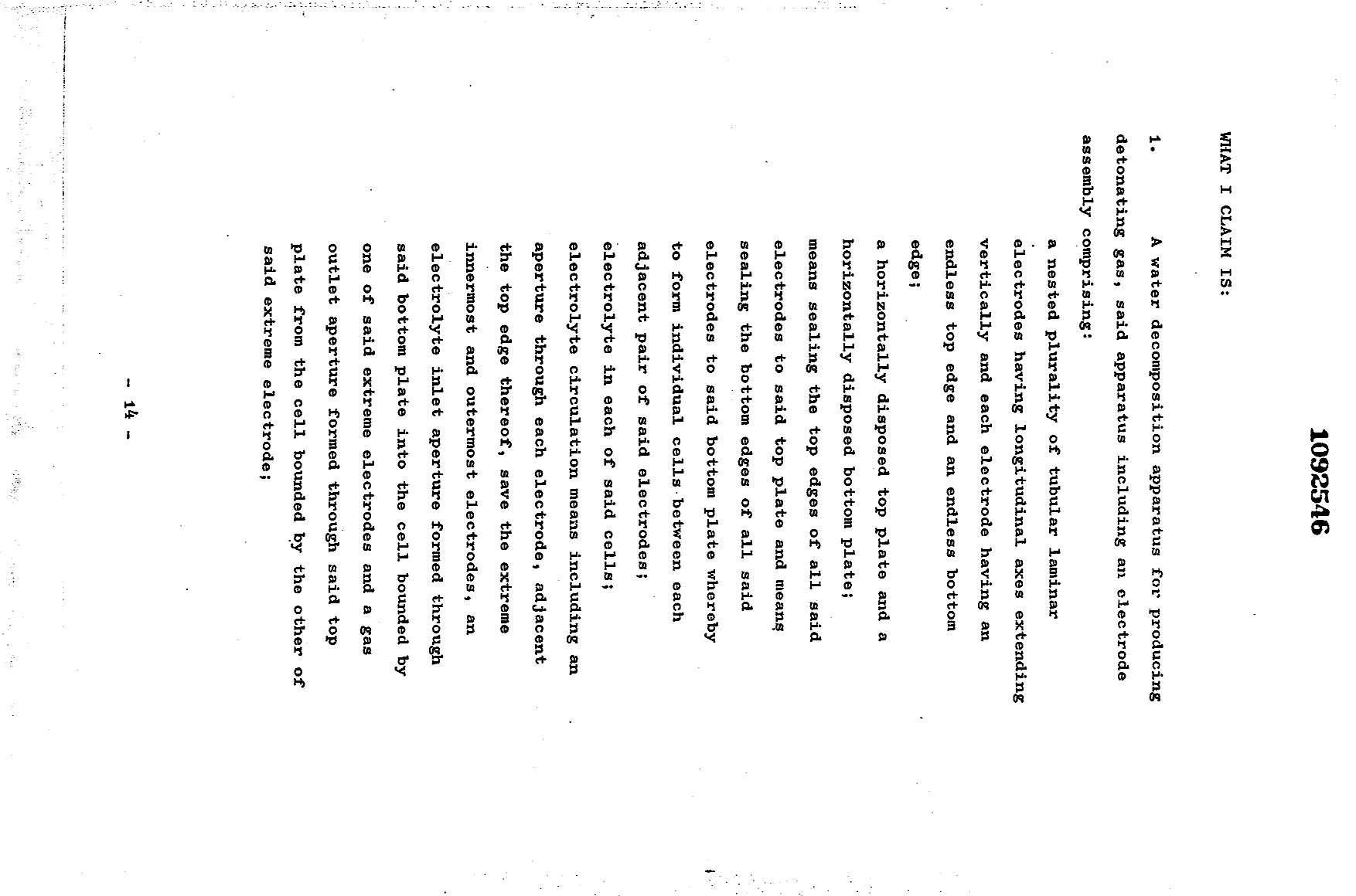 Document de brevet canadien 1092546. Revendications 19931214. Image 1 de 4