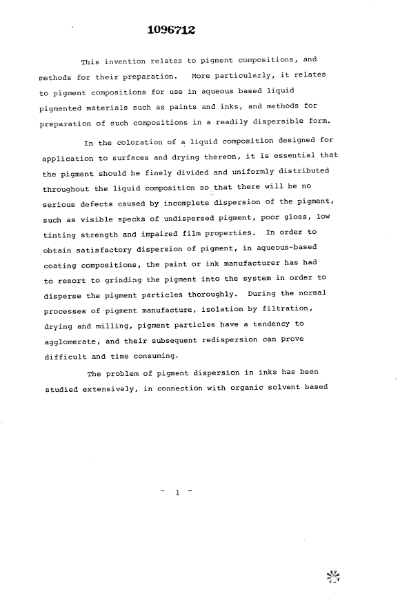 Document de brevet canadien 1096712. Description 19940309. Image 1 de 18