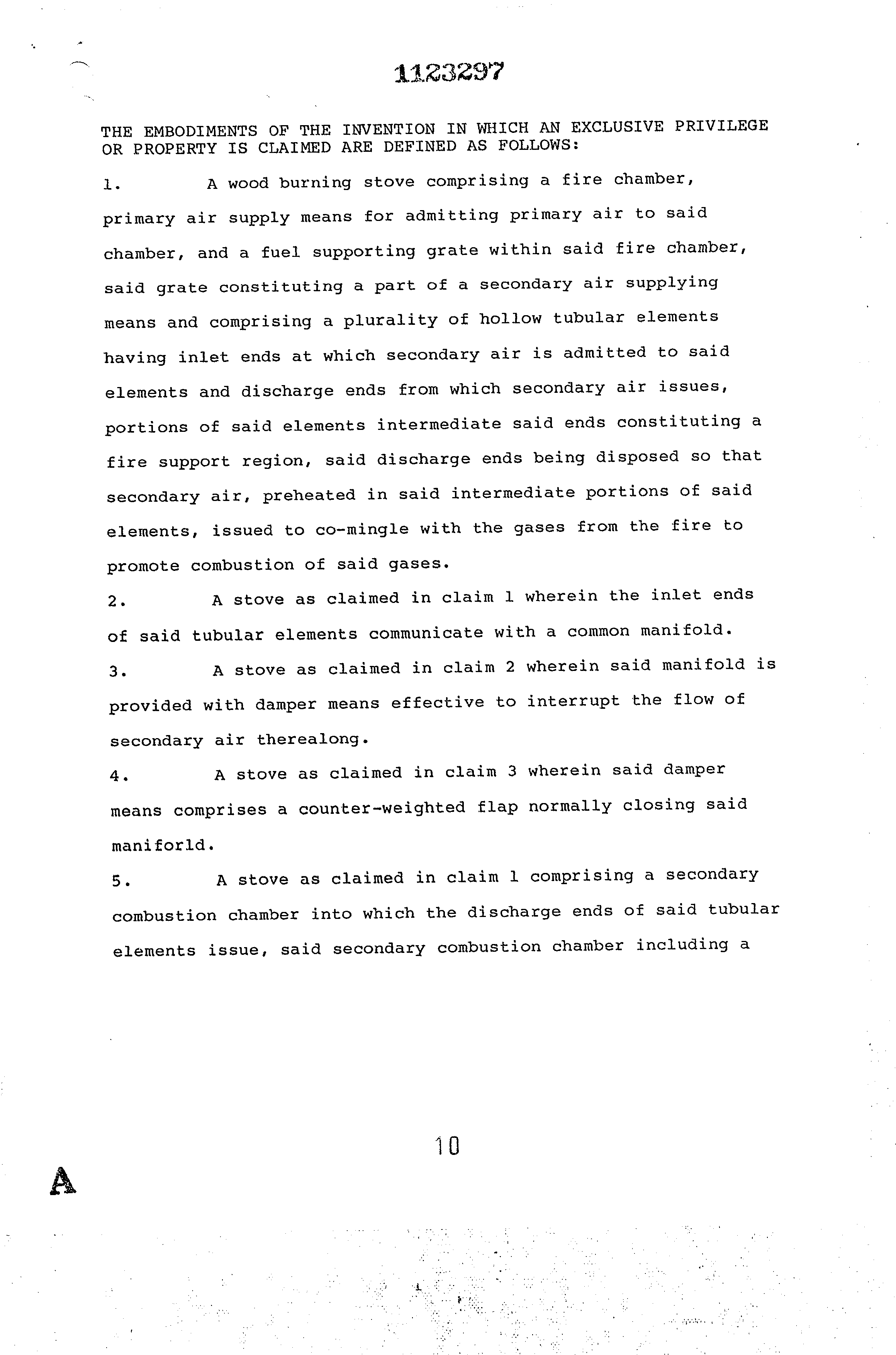 Canadian Patent Document 1123297. Claims 19940216. Image 1 of 2