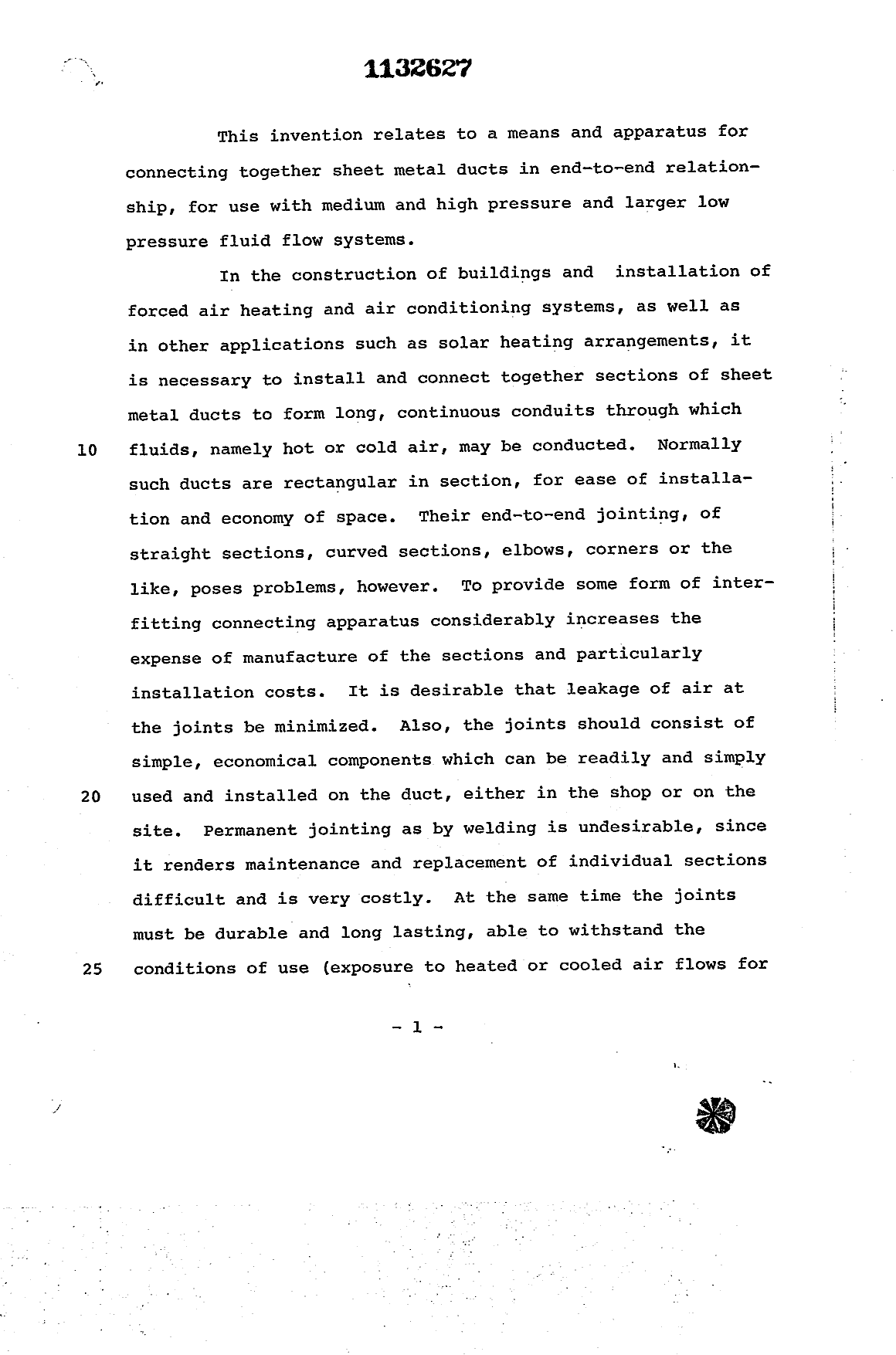 Canadian Patent Document 1132627. Description 19940225. Image 1 of 13