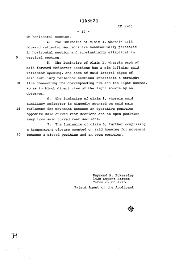 Canadian Patent Document 1158621. Claims 19940303. Image 2 of 2