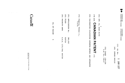 Document de brevet canadien 1160127. Page couverture 19931118. Image 1 de 1