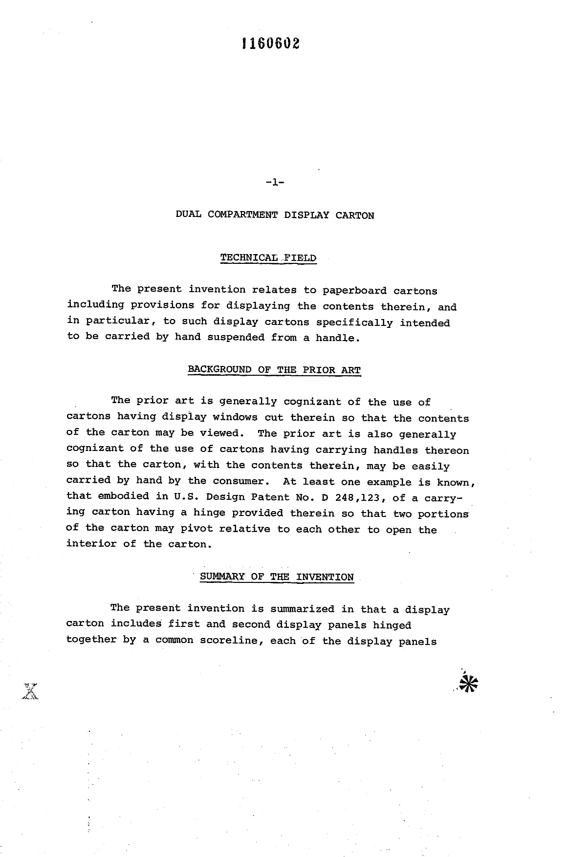 Document de brevet canadien 1160602. Description 19931118. Image 1 de 8
