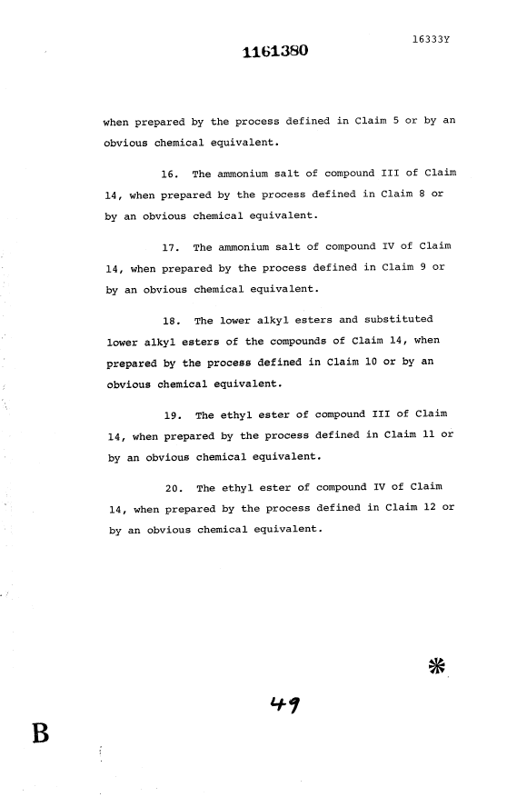 Document de brevet canadien 1161380. Revendications 19921223. Image 6 de 6