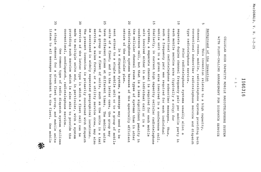 Document de brevet canadien 1166316. Description 19921207. Image 1 de 21