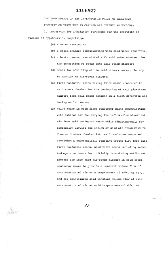 Document de brevet canadien 1166927. Revendications 19931202. Image 1 de 17
