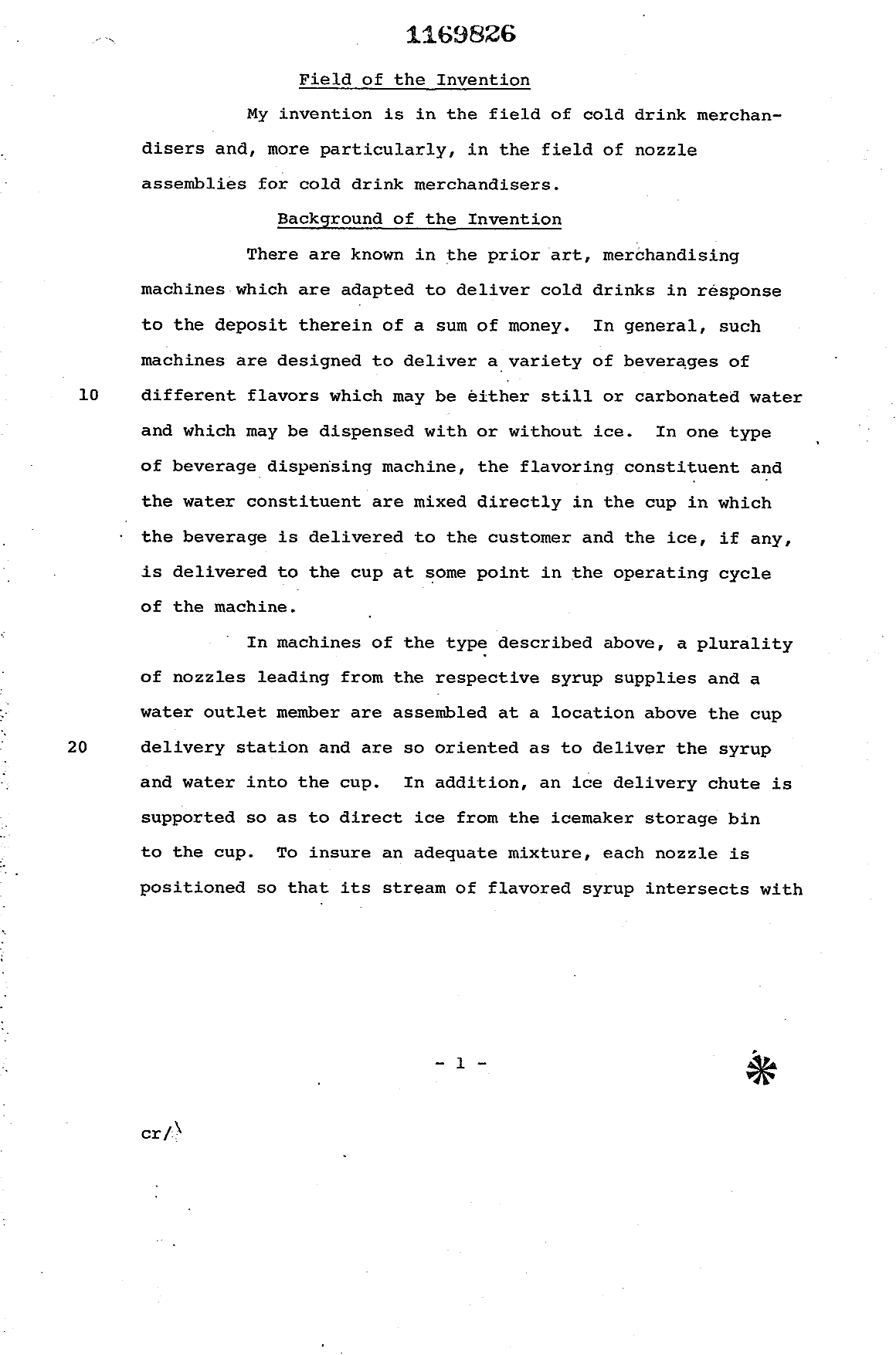 Canadian Patent Document 1169826. Description 19931208. Image 1 of 9