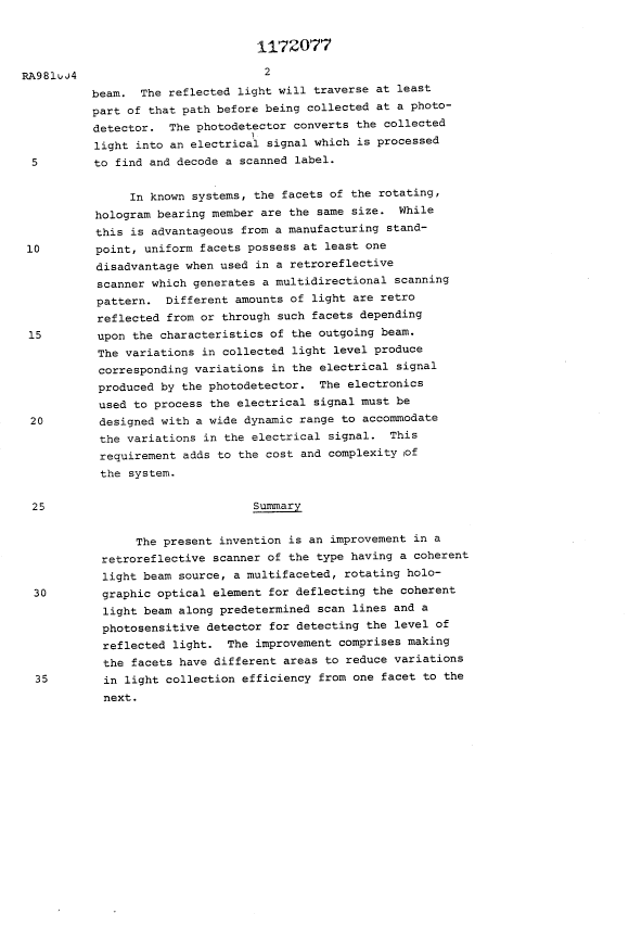 Canadian Patent Document 1172077. Description 19931209. Image 2 of 7