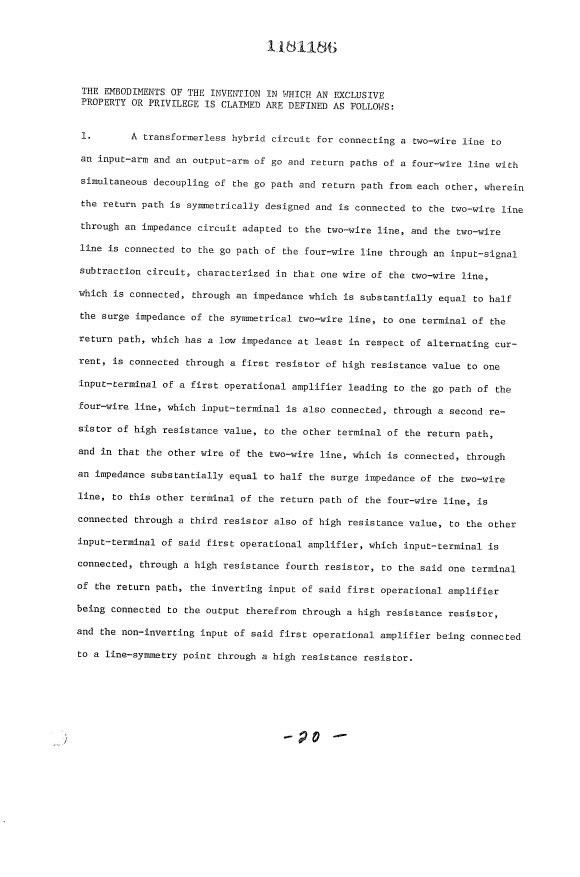 Document de brevet canadien 1181186. Revendications 19931013. Image 1 de 7