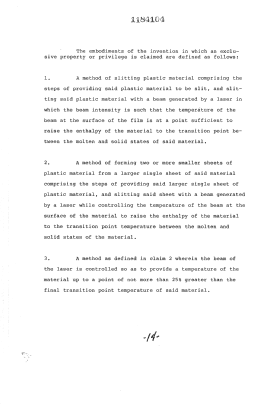 Document de brevet canadien 1184104. Revendications 19930608. Image 1 de 4
