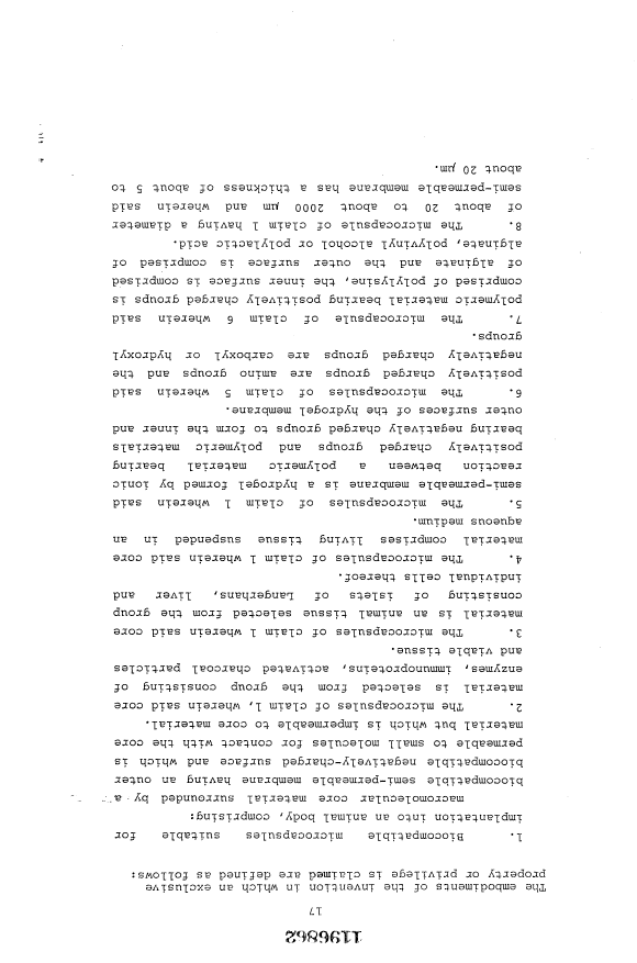 Document de brevet canadien 1196862. Revendications 19930621. Image 1 de 5