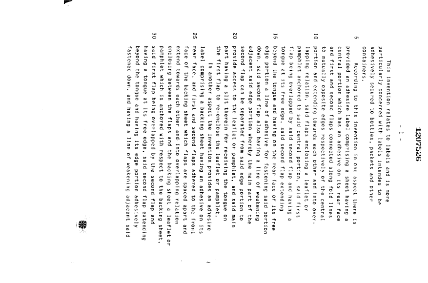 Canadian Patent Document 1207526. Description 19921223. Image 1 of 3