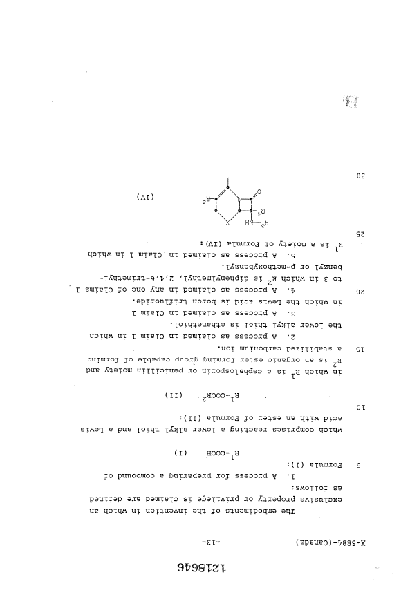 Canadian Patent Document 1218646. Claims 19930924. Image 1 of 3