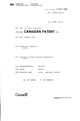 Document de brevet canadien 1221539. Page couverture 19930720. Image 1 de 1