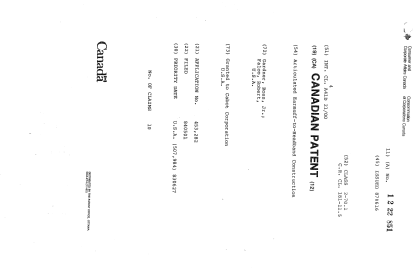 Canadian Patent Document 1222851. Cover Page 19930726. Image 1 of 1