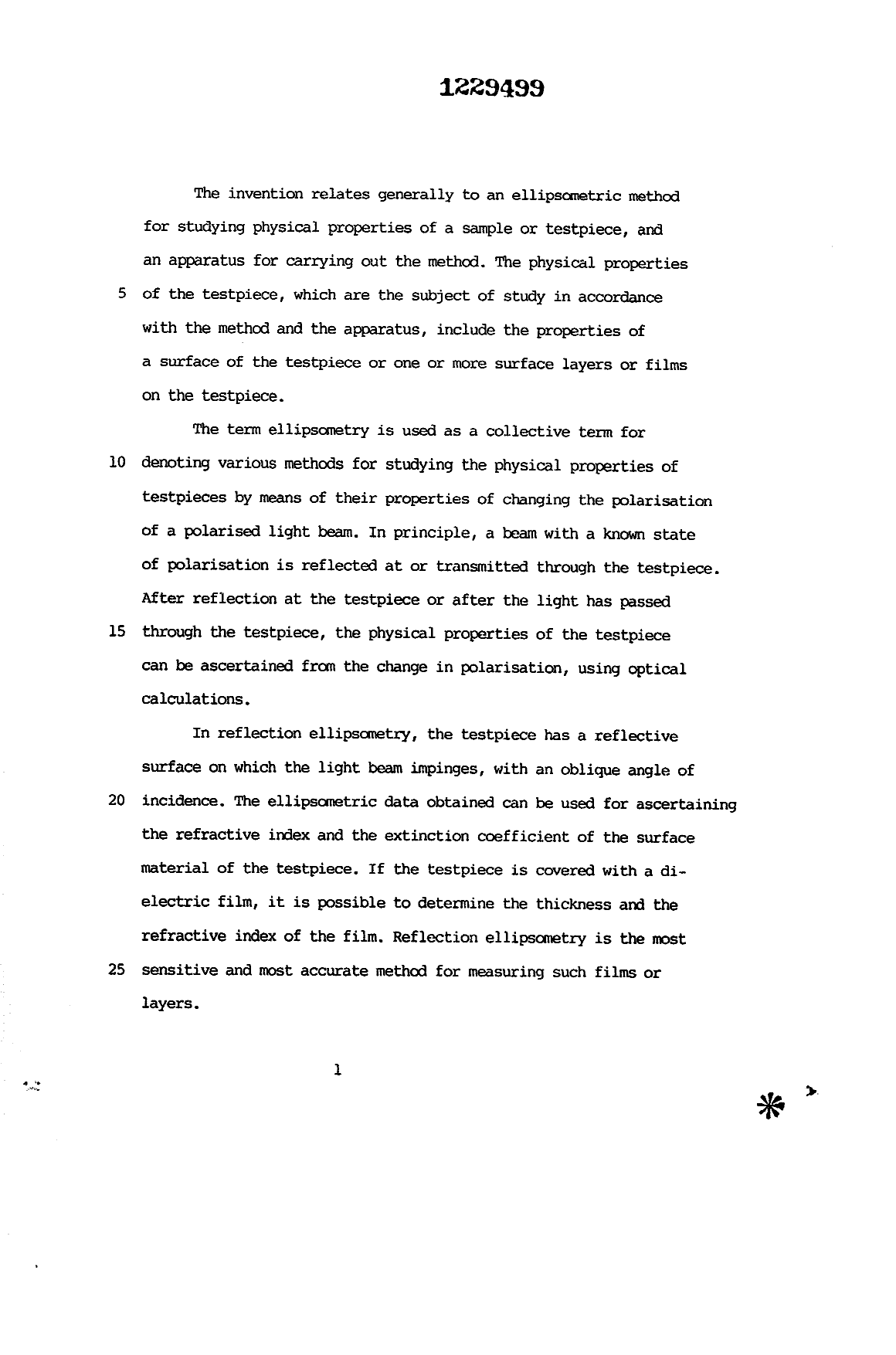 Document de brevet canadien 1229499. Description 19930729. Image 1 de 22