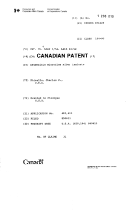 Document de brevet canadien 1230810. Page couverture 19930728. Image 1 de 1