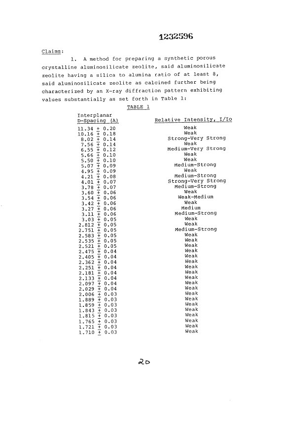 Document de brevet canadien 1232596. Revendications 19921214. Image 1 de 4