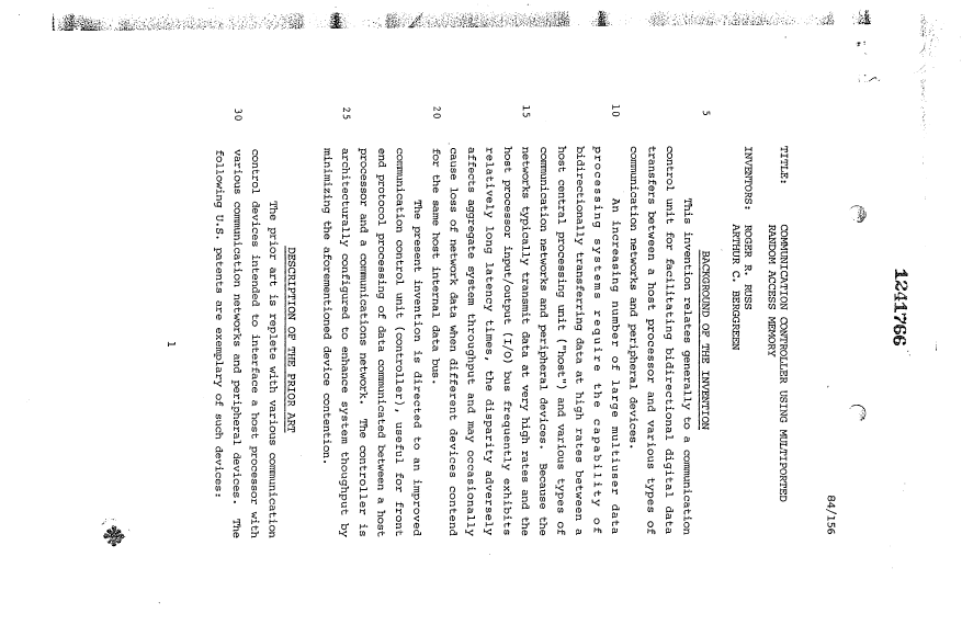 Document de brevet canadien 1241766. Description 19930930. Image 1 de 28