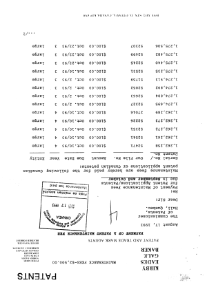 Canadian Patent Document 1262273. Fees 19921217. Image 1 of 1