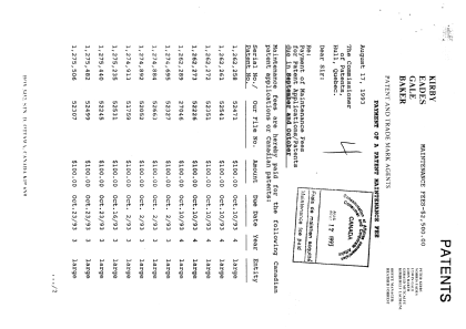 Document de brevet canadien 1262273. Taxes 19921217. Image 1 de 1